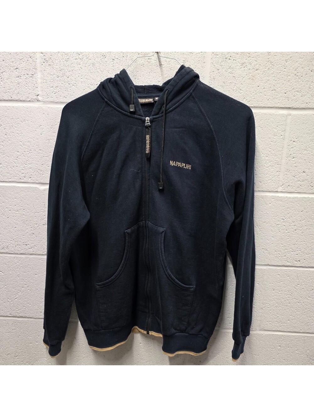 Napapijri Geographic Hoodie Adult M Black Telve Fleece Pullover Hooded